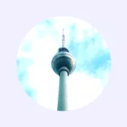 bottom-up shot of Berlin's TV-tower